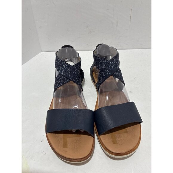 Sorel Ella II navy blue sandals elastic ankle excellent nocturnal sea salt size1 - Picture 2 of 6